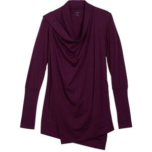 Icebreaker Women’s Bliss Wrap Plum Long Sleeve Wrap Sweater